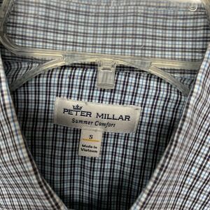 Peter Millar Shirt Mens Sz S Blue Multicolor Check Long Sleeve Button Down